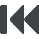 black left-pointing double triangle with vertical bar